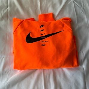 S Nike Neon Orange Cropped Hoodie